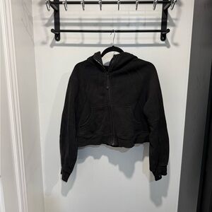 Black Cropped Hoodie